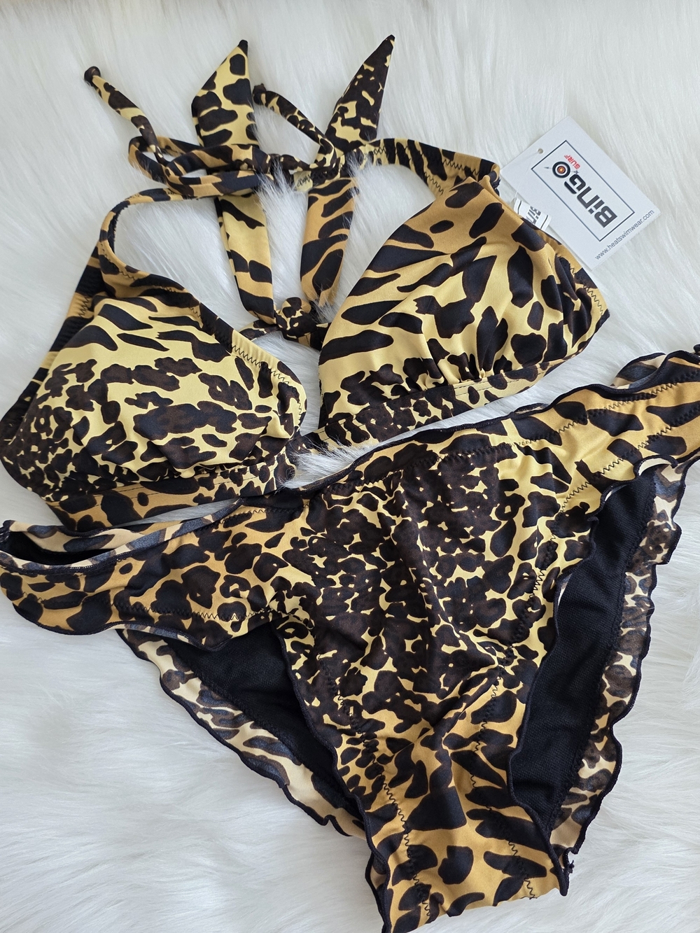 Yellow Leopard-Print Women's Bikini Set